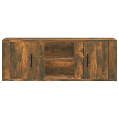 vidaXL TV Cabinet Smoked Oak 100x31.5x35 cm Engineered Wood