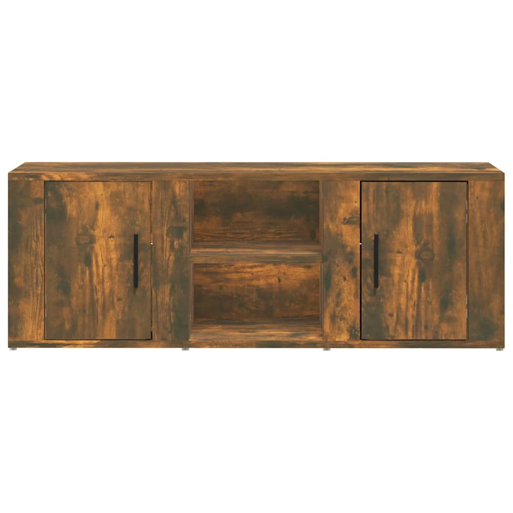 vidaXL TV Cabinet Smoked Oak 100x31,5x35 cm Engineered Wood