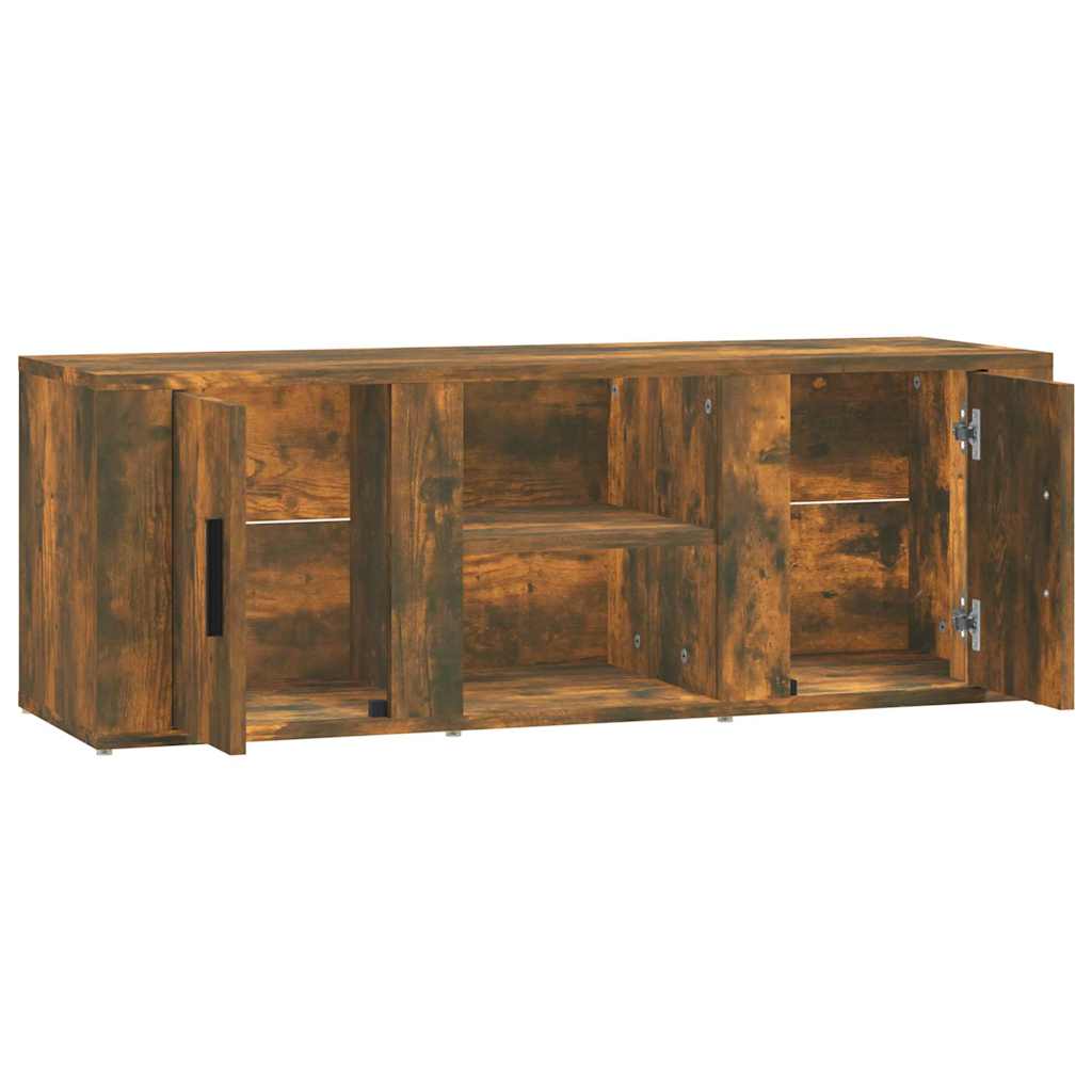 vidaXL TV Cabinet Smoked Oak 100x31,5x35 cm Engineered Wood
