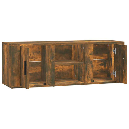 vidaXL TV Cabinet Smoked Oak 100x31,5x35 cm Engineered Wood