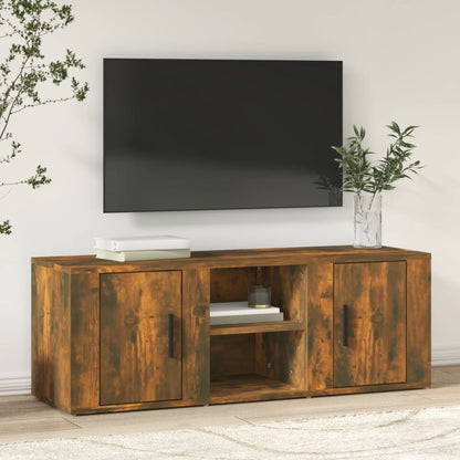 vidaXL TV Cabinet Smoked Oak 100x31.5x35 cm Engineered Wood