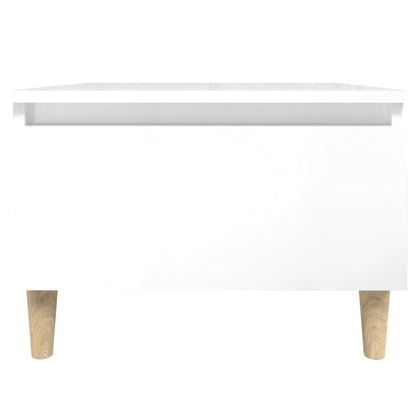 vidaXL Side Table High Gloss White 50x46x35 cm Engineered Wood