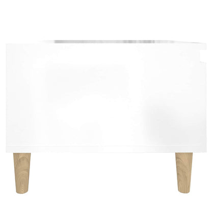 vidaXL Side Table High Gloss White 50x46x35 cm Engineered Wood
