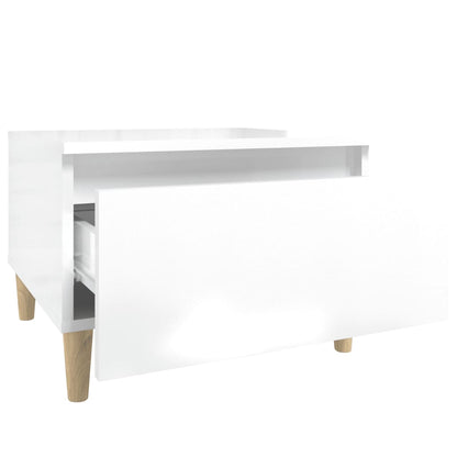 vidaXL Side Tables 2 pcs High Gloss White 50x46x35 cm Engineered Wood