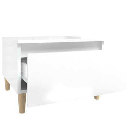 vidaXL Side Tables 2 pcs High Gloss White 50x46x35 cm Engineered Wood