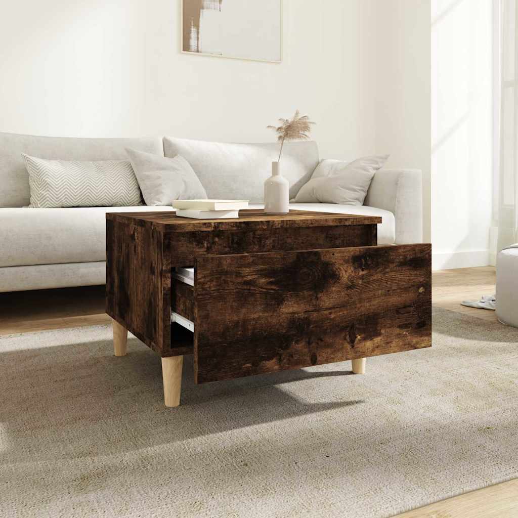 vidaXL Side Table Smoked Oak 50x46x35 cm Engineered Wood
