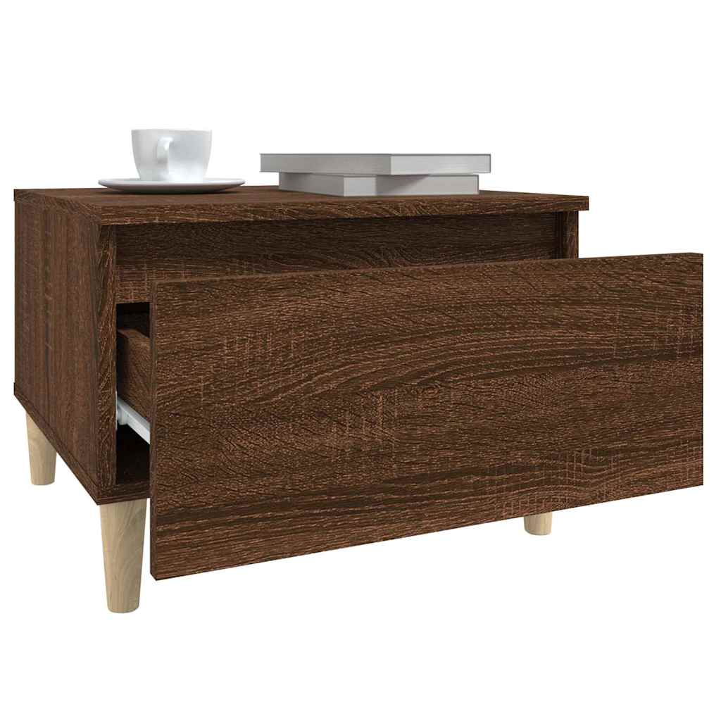 vidaXL Side Table Brown Oak 50x46x35 cm Engineered Wood