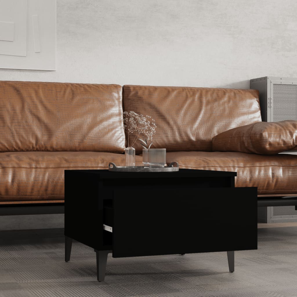 vidaXL Side Table Black 50x46x35 cm Engineered Wood