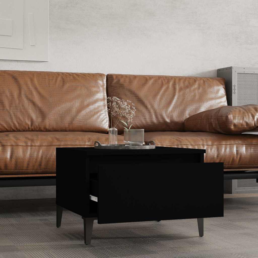 vidaXL Side Table Black 50x46x35 cm Engineered Wood