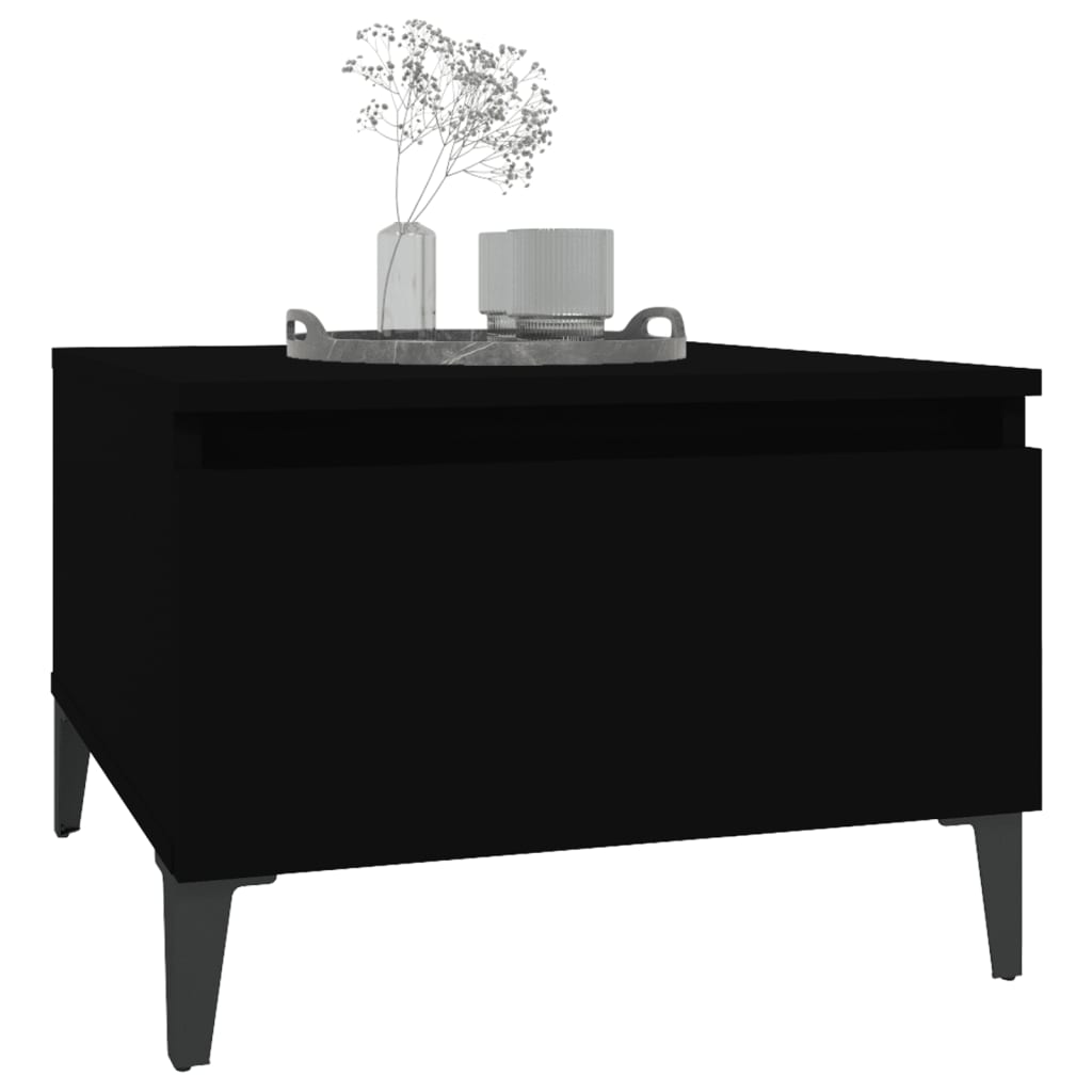 vidaXL Side Table Black 50x46x35 cm Engineered Wood