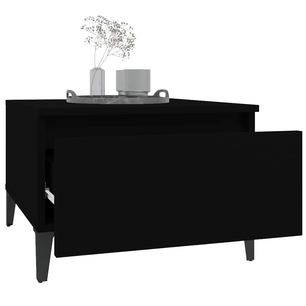 vidaXL Side Table Black 50x46x35 cm Engineered Wood