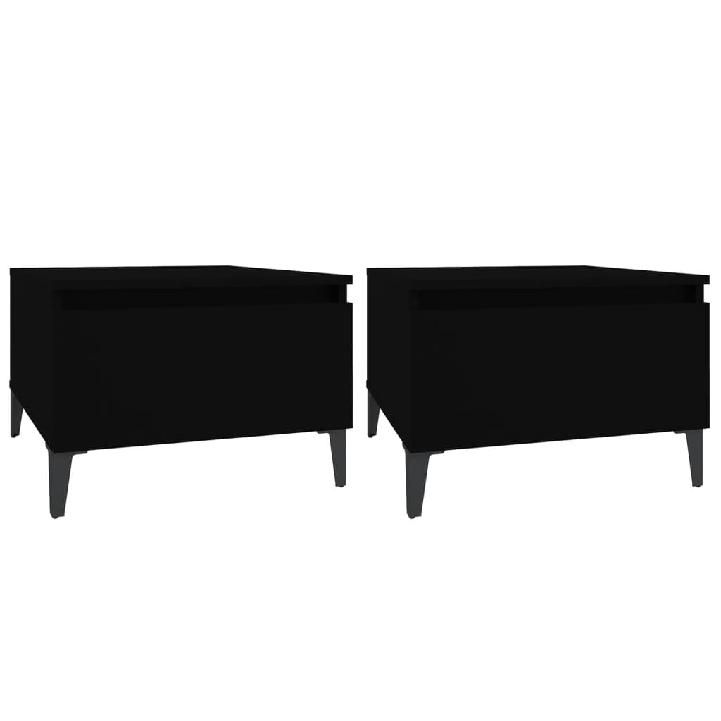 vidaXL Side Tables 2 pcs Black 50x46x35 cm Engineered Wood