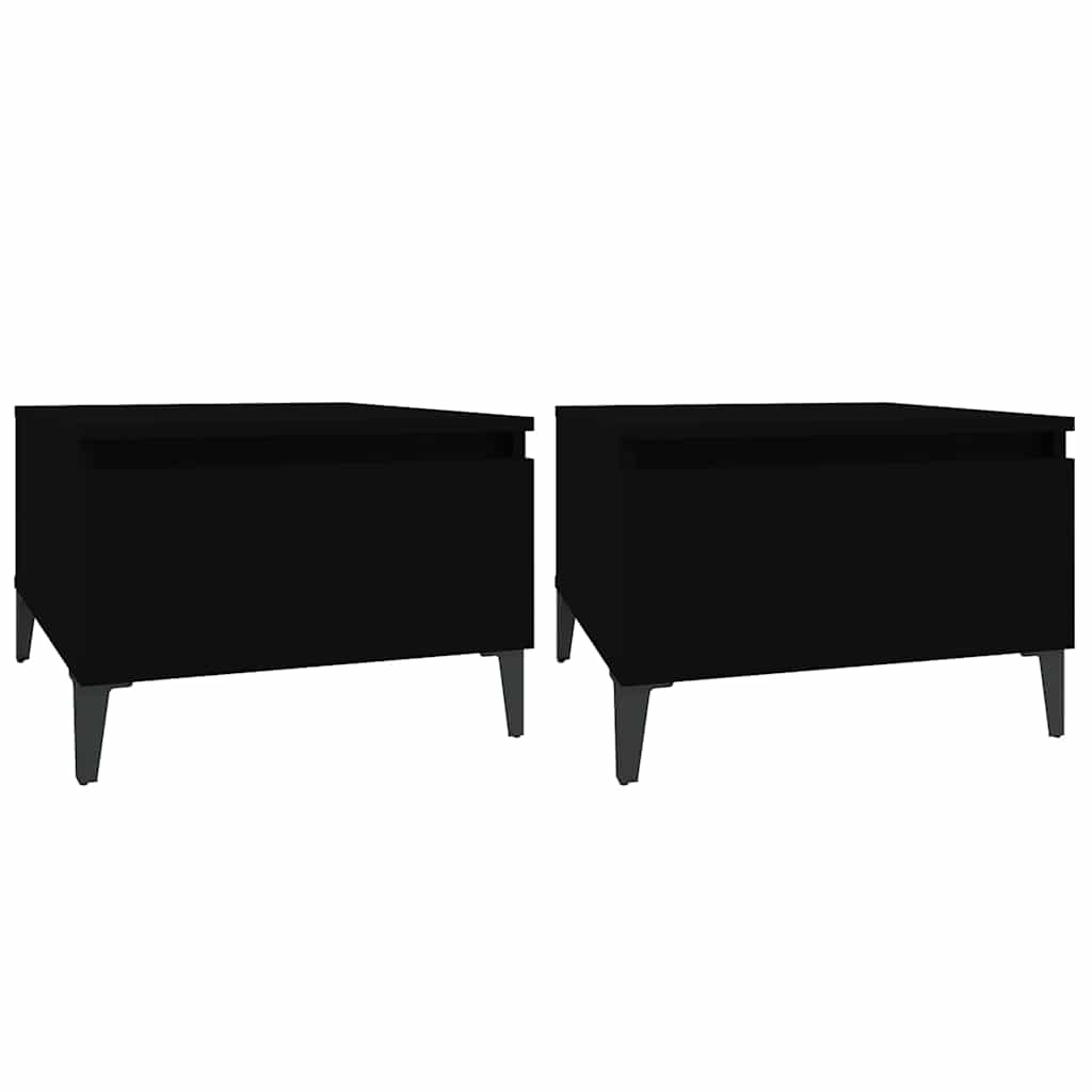 vidaXL Side Tables 2 pcs Black 50x46x35 cm Engineered Wood