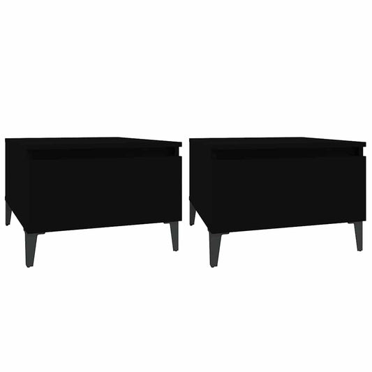 vidaXL Side Tables 2 pcs Black 50x46x35 cm Engineered Wood