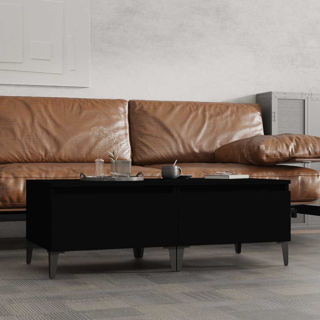 vidaXL Side Tables 2 pcs Black 50x46x35 cm Engineered Wood