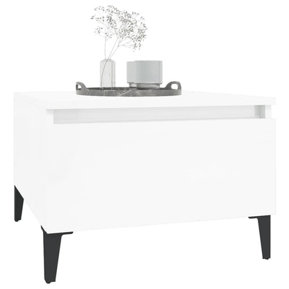 vidaXL Side Tables 2 pcs High Gloss White 50x46x35 cm Engineered Wood