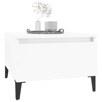 vidaXL Side Tables 2 pcs High Gloss White 50x46x35 cm Engineered Wood