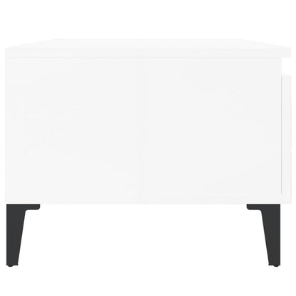 vidaXL Side Tables 2 pcs High Gloss White 50x46x35 cm Engineered Wood