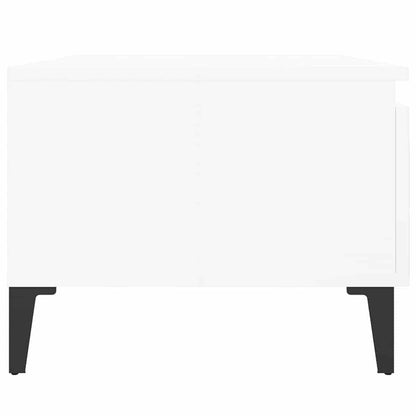 vidaXL Side Tables 2 pcs High Gloss White 50x46x35 cm Engineered Wood