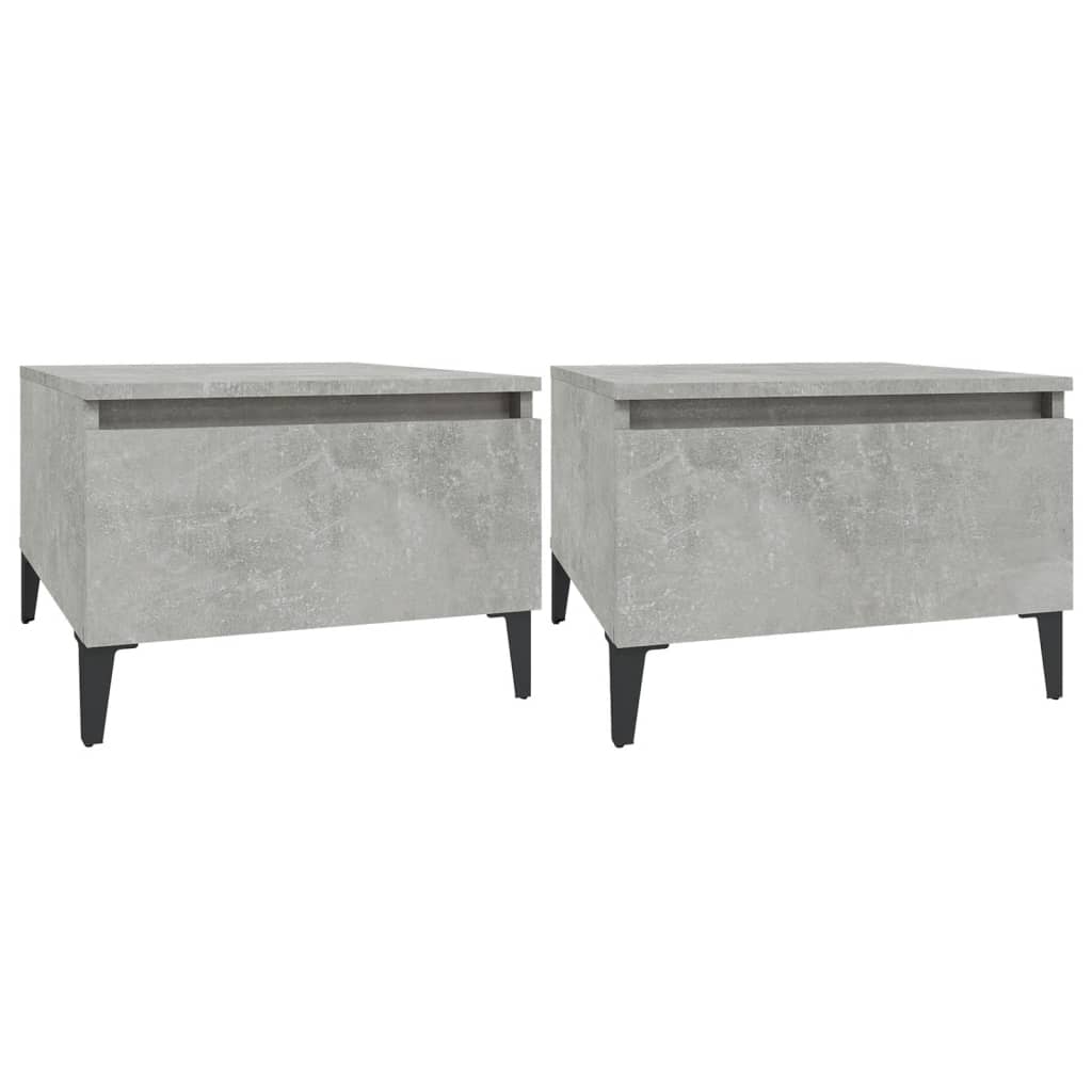 vidaXL Side Tables 2 pcs Concrete Grey 50x46x35 cm Engineered Wood