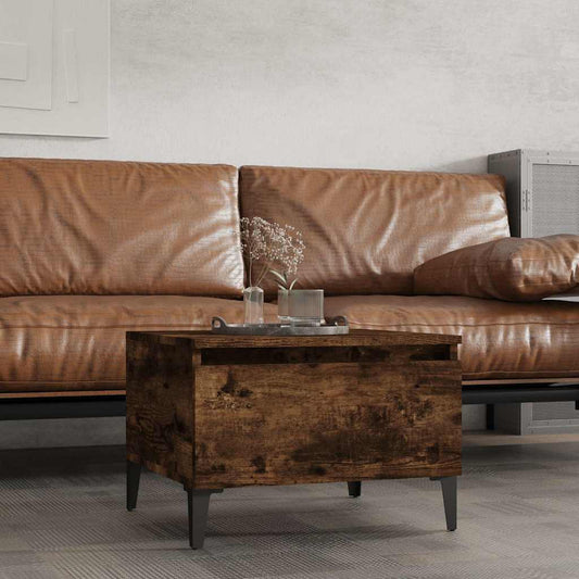 vidaXL Side Table Smoked Oak 50x46x35 cm Engineered Wood
