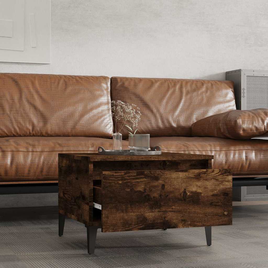 vidaXL Side Tables 2 pcs Smoked Oak 50x46x35 cm Engineered Wood