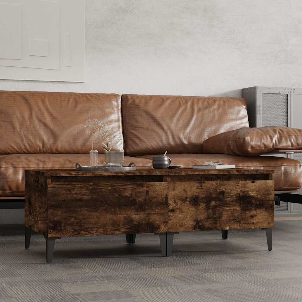 vidaXL Side Tables 2 pcs Smoked Oak 50x46x35 cm Engineered Wood