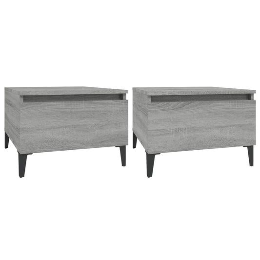 vidaXL Side Tables 2 pcs Grey Sonoma 50x46x35 cm Engineered Wood