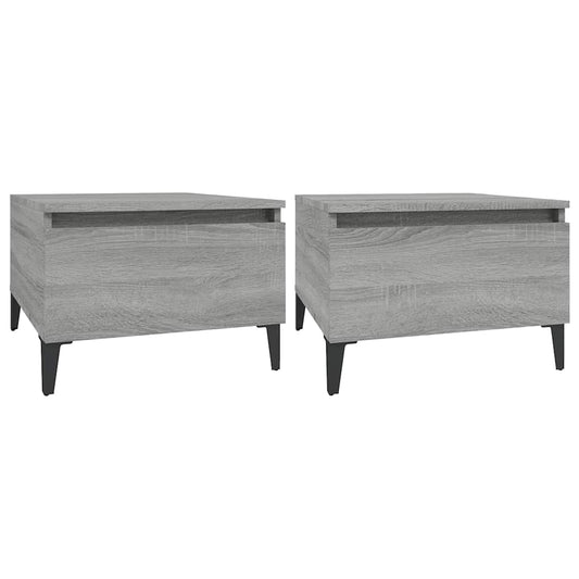 vidaXL Side Tables 2 pcs Grey Sonoma 50x46x35 cm Engineered Wood