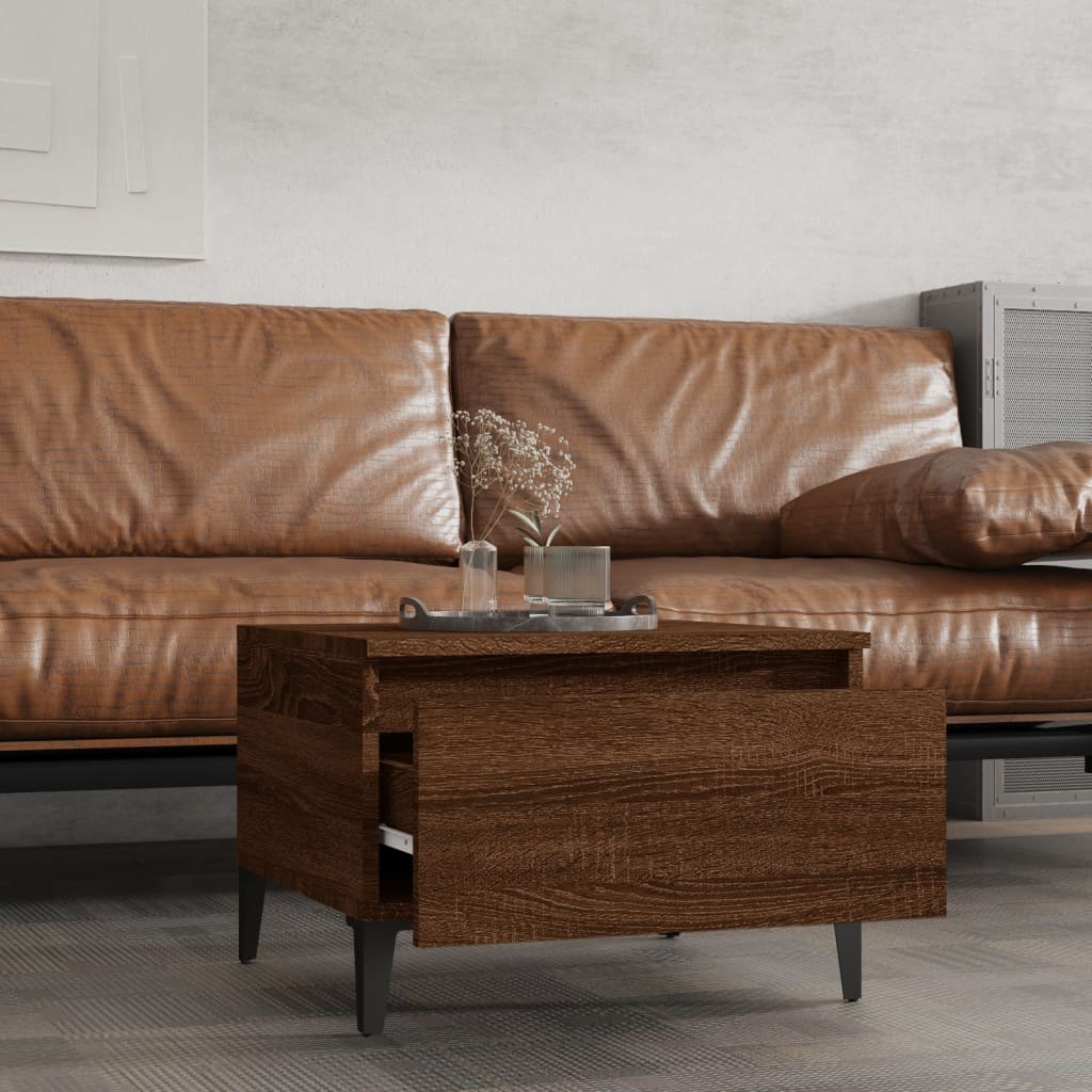 vidaXL Side Table Brown Oak 50x46x35 cm Engineered Wood