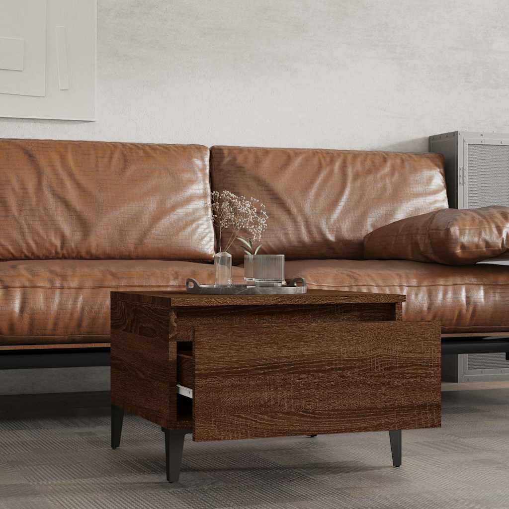 vidaXL Side Tables 2 pcs Brown Oak 50x46x35 cm Engineered Wood