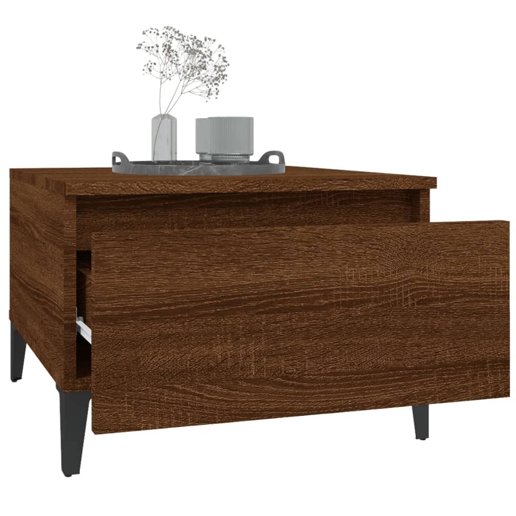 vidaXL Side Tables 2 pcs Brown Oak 50x46x35 cm Engineered Wood