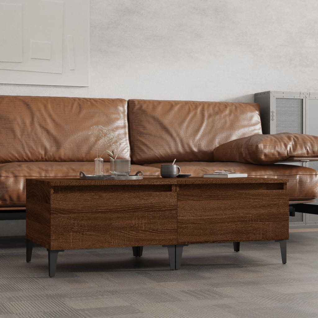 vidaXL Side Tables 2 pcs Brown Oak 50x46x35 cm Engineered Wood