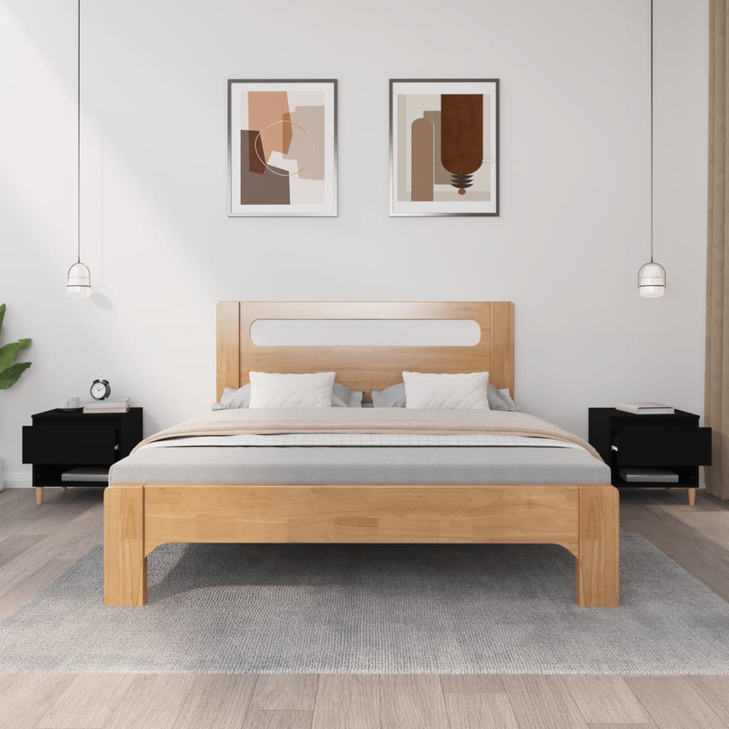 vidaXL Bedside Tables 2 pcs Black 50x46x50 Engineered Wood