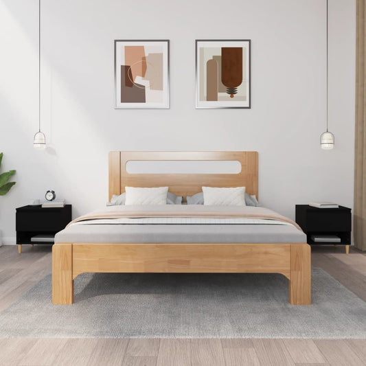 vidaXL Bedside Tables 2 pcs Black 50x46x50 Engineered Wood