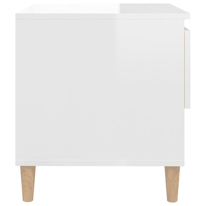 vidaXL Bedside Tables 2 pcs High Gloss White 50x46x50 Engineered Wood