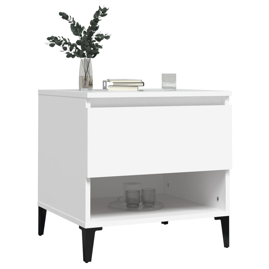 vidaXL Side Table White 50x46x50 cm Engineered Wood