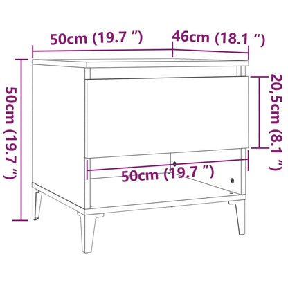 vidaXL Side Table Black 50x46x50 cm Engineered Wood