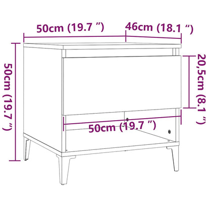 vidaXL Side Table Black 50x46x50 cm Engineered Wood