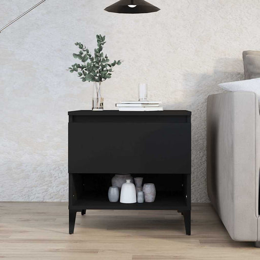 vidaXL Side Table Black 50x46x50 cm Engineered Wood