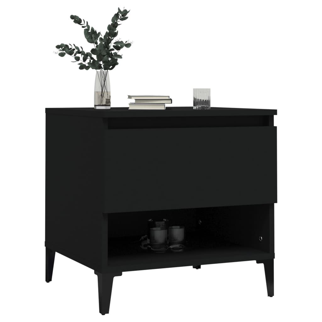 vidaXL Side Tables 2 pcs Black 50x46x50 cm Engineered Wood