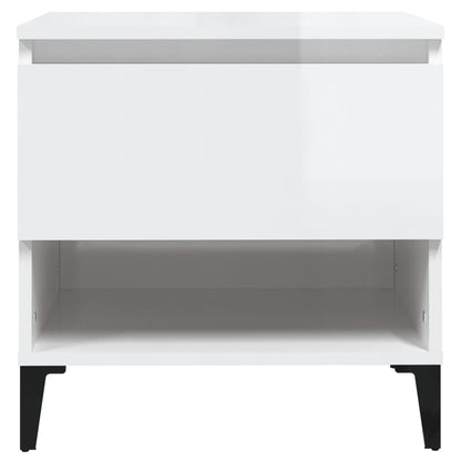 vidaXL Side Table High Gloss White 50x46x50 cm Engineered Wood