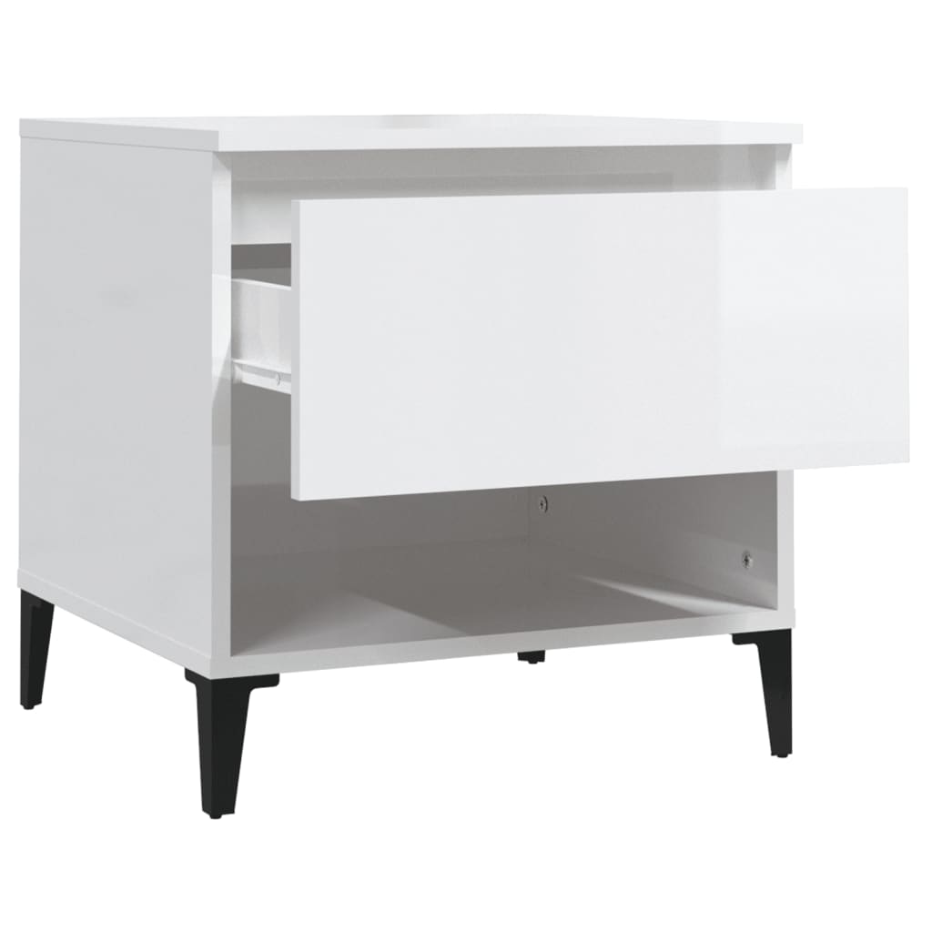 vidaXL Side Table High Gloss White 50x46x50 cm Engineered Wood