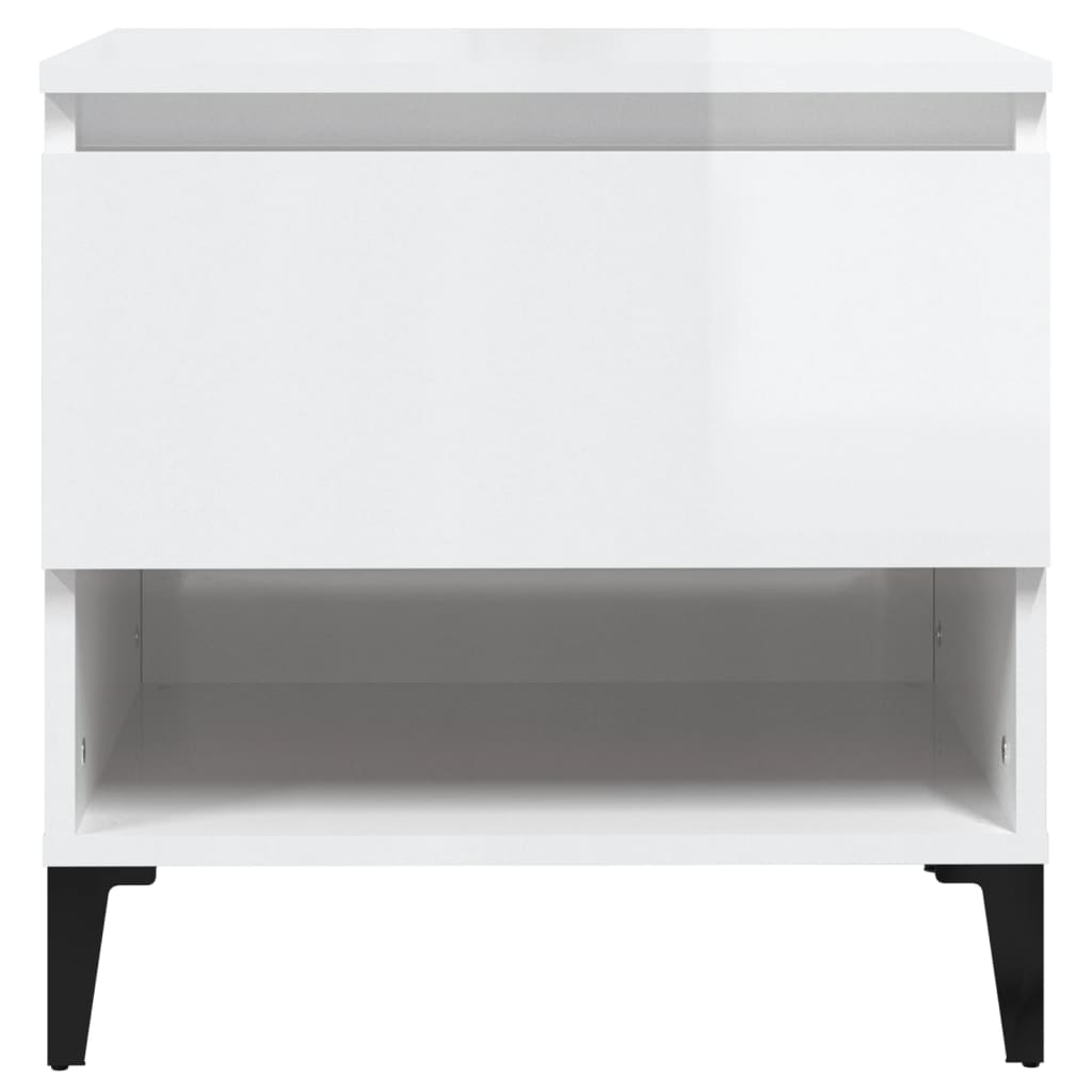 vidaXL Side Tables 2 pcs High Gloss White 50x46x50 cm Engineered Wood