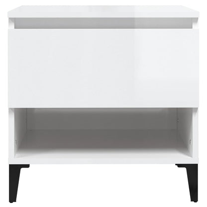 vidaXL Side Tables 2 pcs High Gloss White 50x46x50 cm Engineered Wood