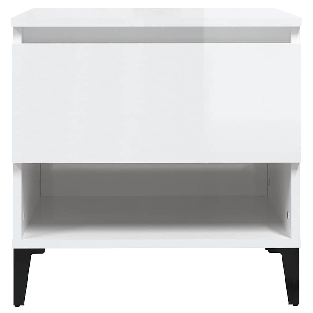 vidaXL Side Tables 2 pcs High Gloss White 50x46x50 cm Engineered Wood