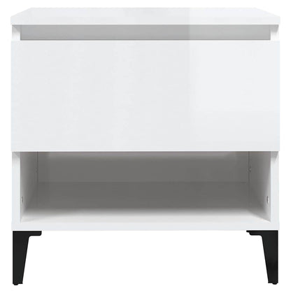 vidaXL Side Tables 2 pcs High Gloss White 50x46x50 cm Engineered Wood