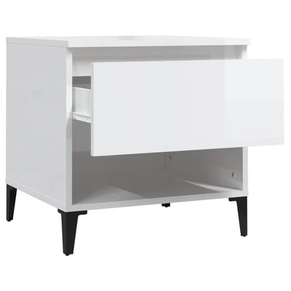 vidaXL Side Tables 2 pcs High Gloss White 50x46x50 cm Engineered Wood