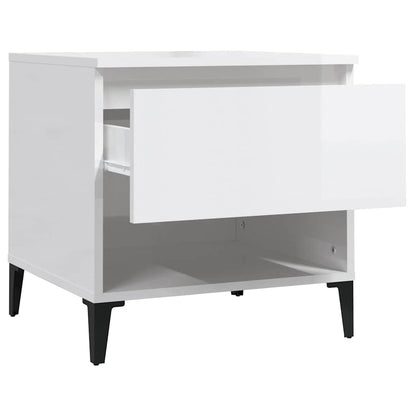 vidaXL Side Tables 2 pcs High Gloss White 50x46x50 cm Engineered Wood