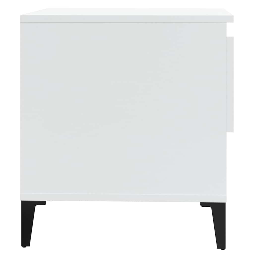 vidaXL Side Tables 2 pcs High Gloss White 50x46x50 cm Engineered Wood